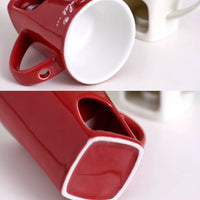 Ceramic Chocolate Cup with Fork Fondue Mug Chocolate Melting Cup Candle Cup Coffee Cup Butter Melt Pot for Dessert Home Cooking